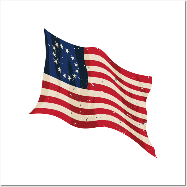 Waving Betsy Ross Flag Wall Art by hobrath